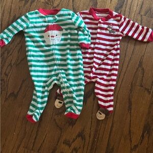 Set of 2 fleece Christmas pajamas